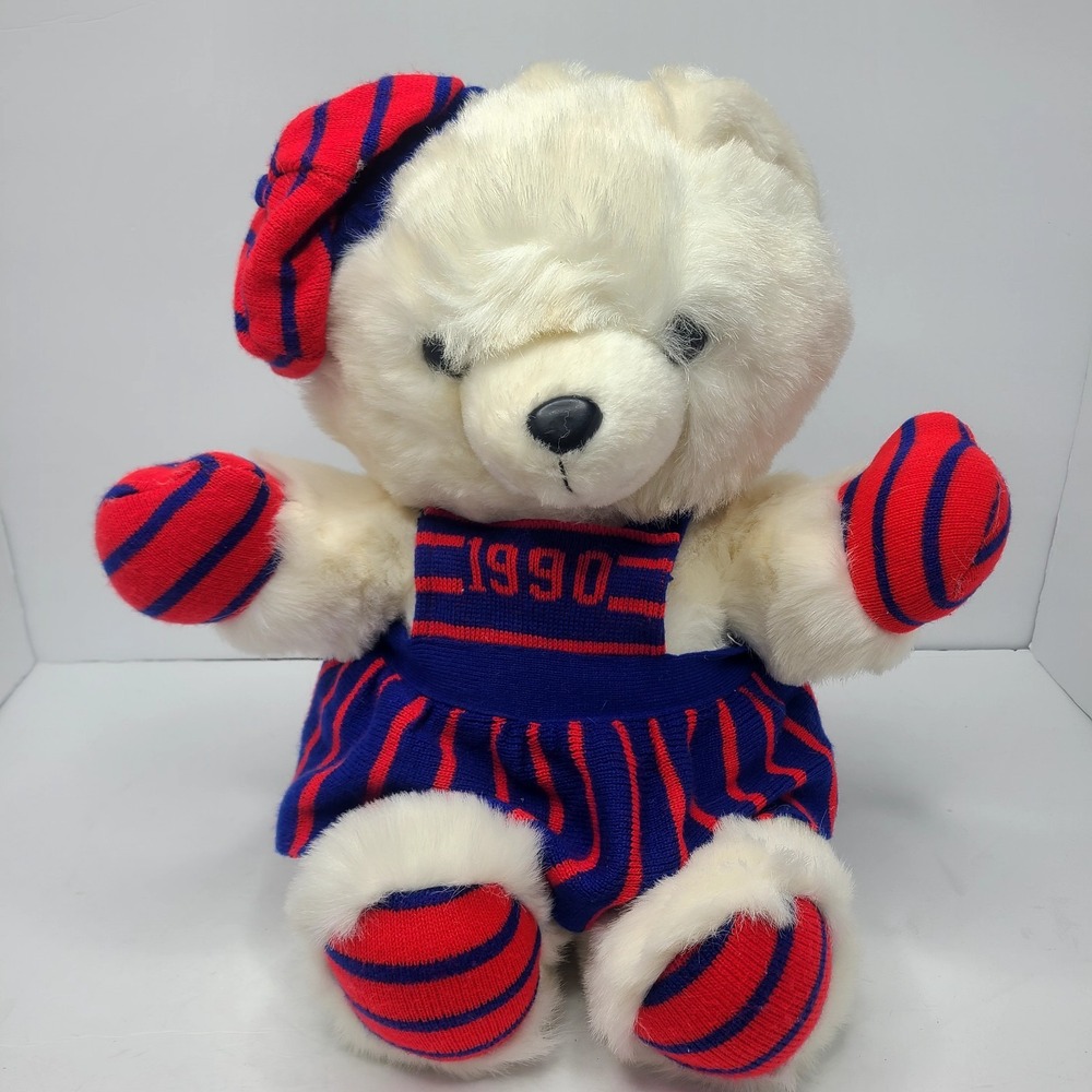 Vintage 1990 Kmart Dan Dee Santas Club Christmas Bear Stuffed‎ Animal Plush